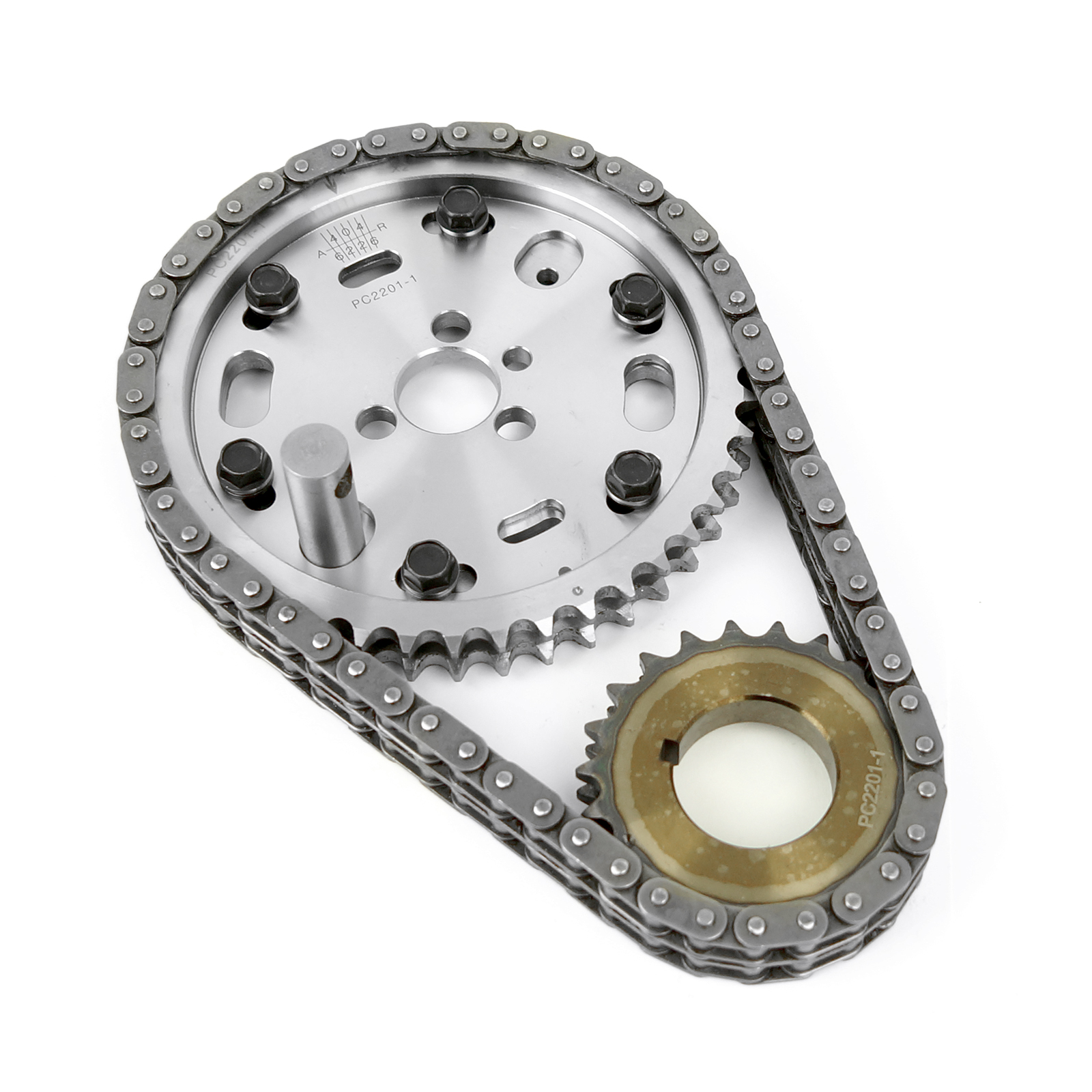 Chevy SBC 350 Double Roller 2pc Adj Billet Steel Timing Chain Kit eBay