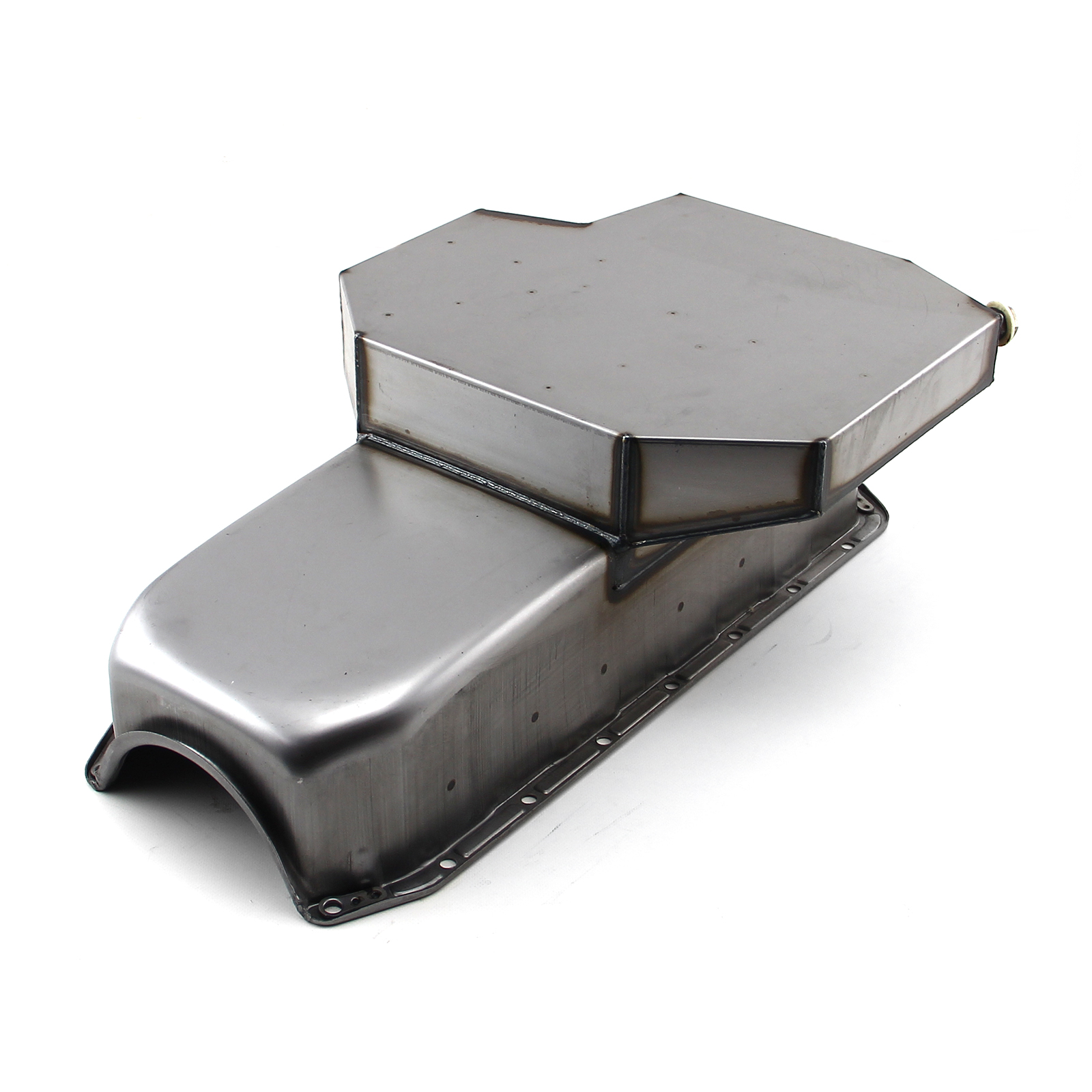 Chevy SBC 350 7Qt Champion Rear Sump Driver Side 2Pcs Rms Unplated Oil