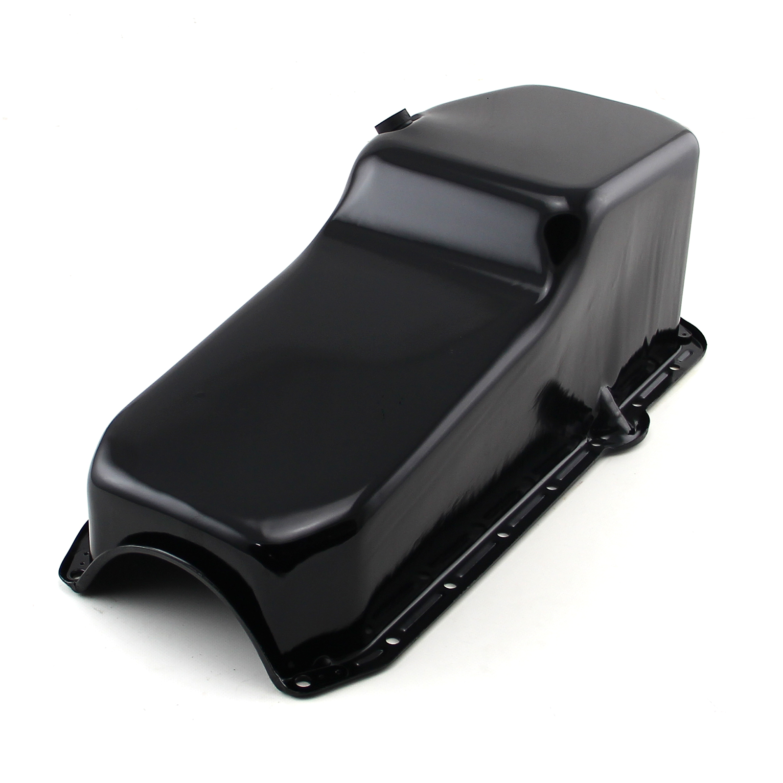 Chevy SBC 350 Rear Sump Passanger Side 2Pcs Rms Black Oil Pan eBay