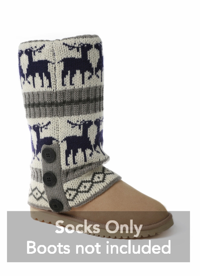 Ozwear UGG Cardy Socks Grey and White Pattern for UGG Boots eBay