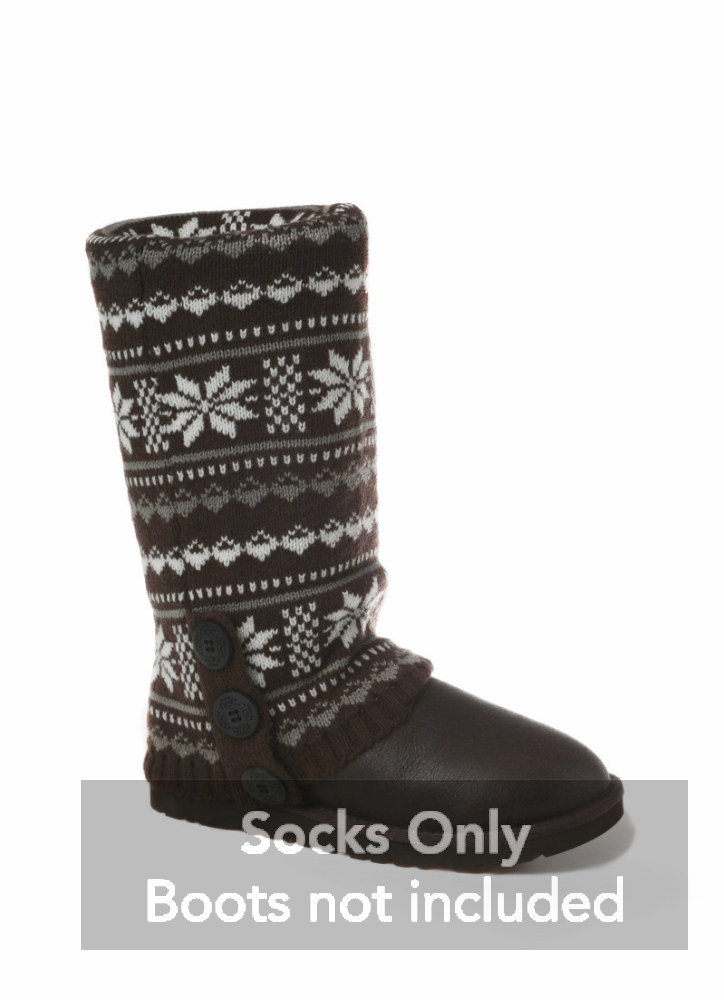 Ozwear UGG Cardy Socks Chocolate and White Pattern for UGG Boots