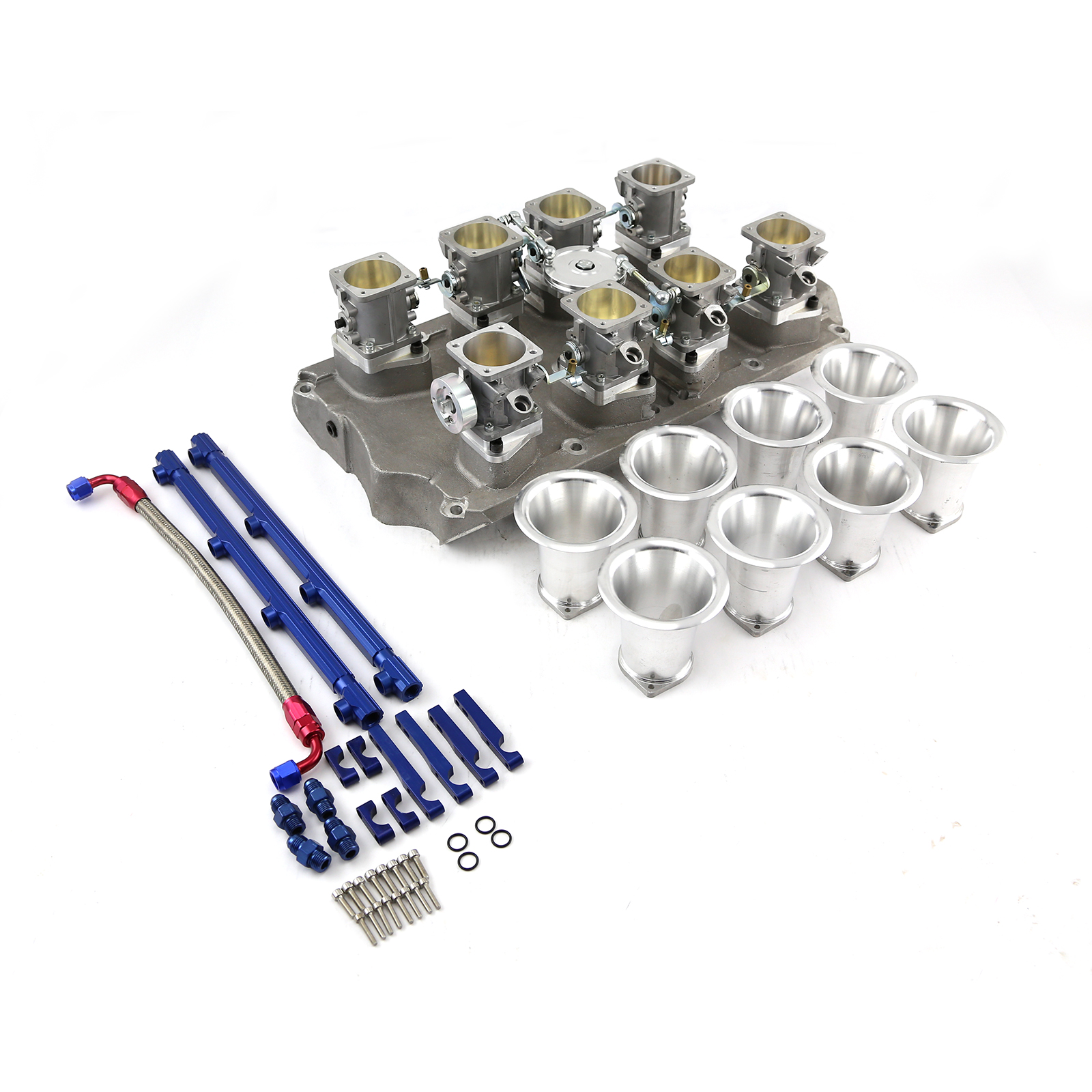 Ford 351W Windsor Down Draft EFI Stack Intake Manifold System Complete Satin eBay