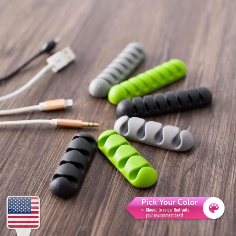 Slot Wire Cable Cord Clip Organizer USB Charger Holder Fixer Adhesive 4 7
