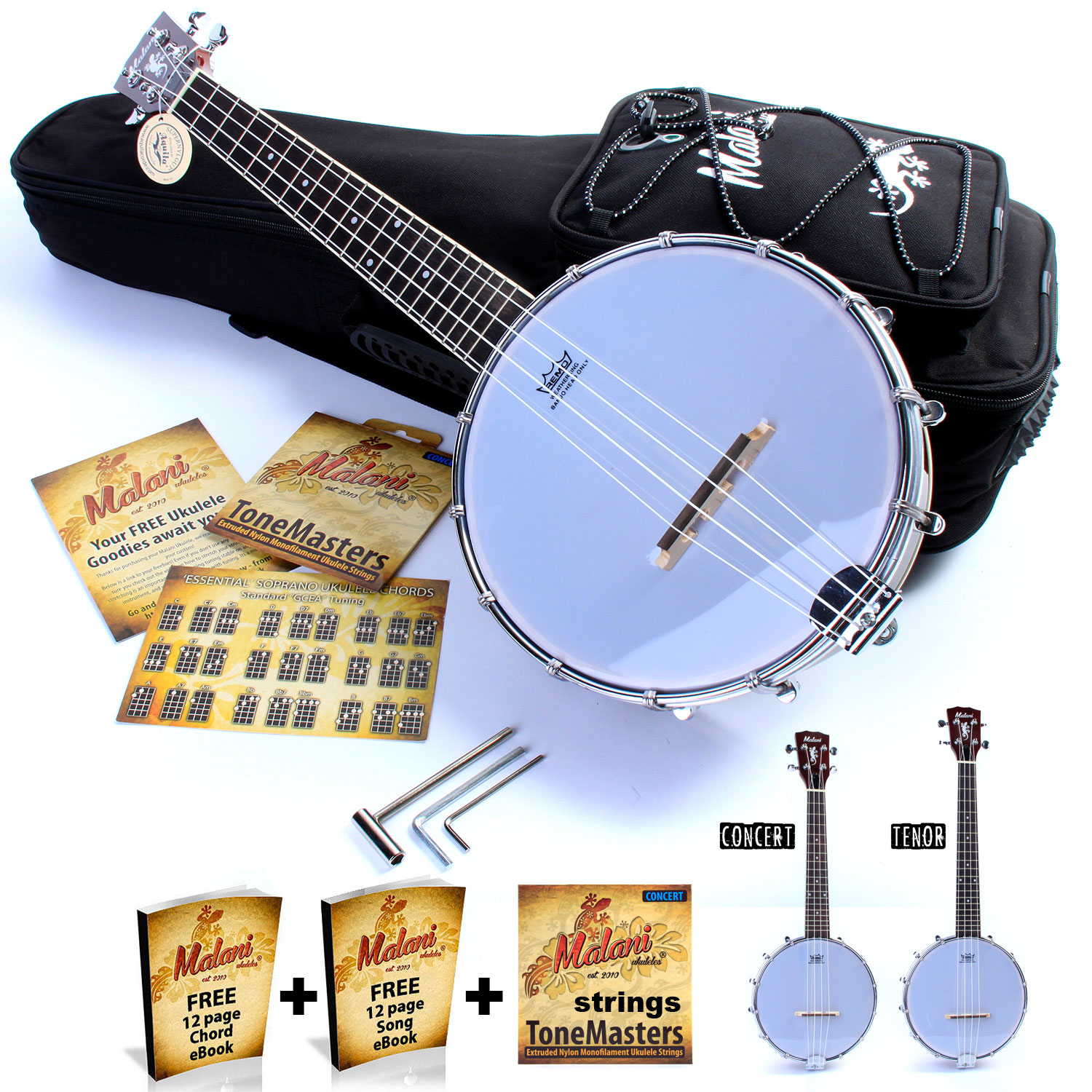 'Malani' Banjolele Closed Back Solid Wood Banjo Ukulele/Uke eBay