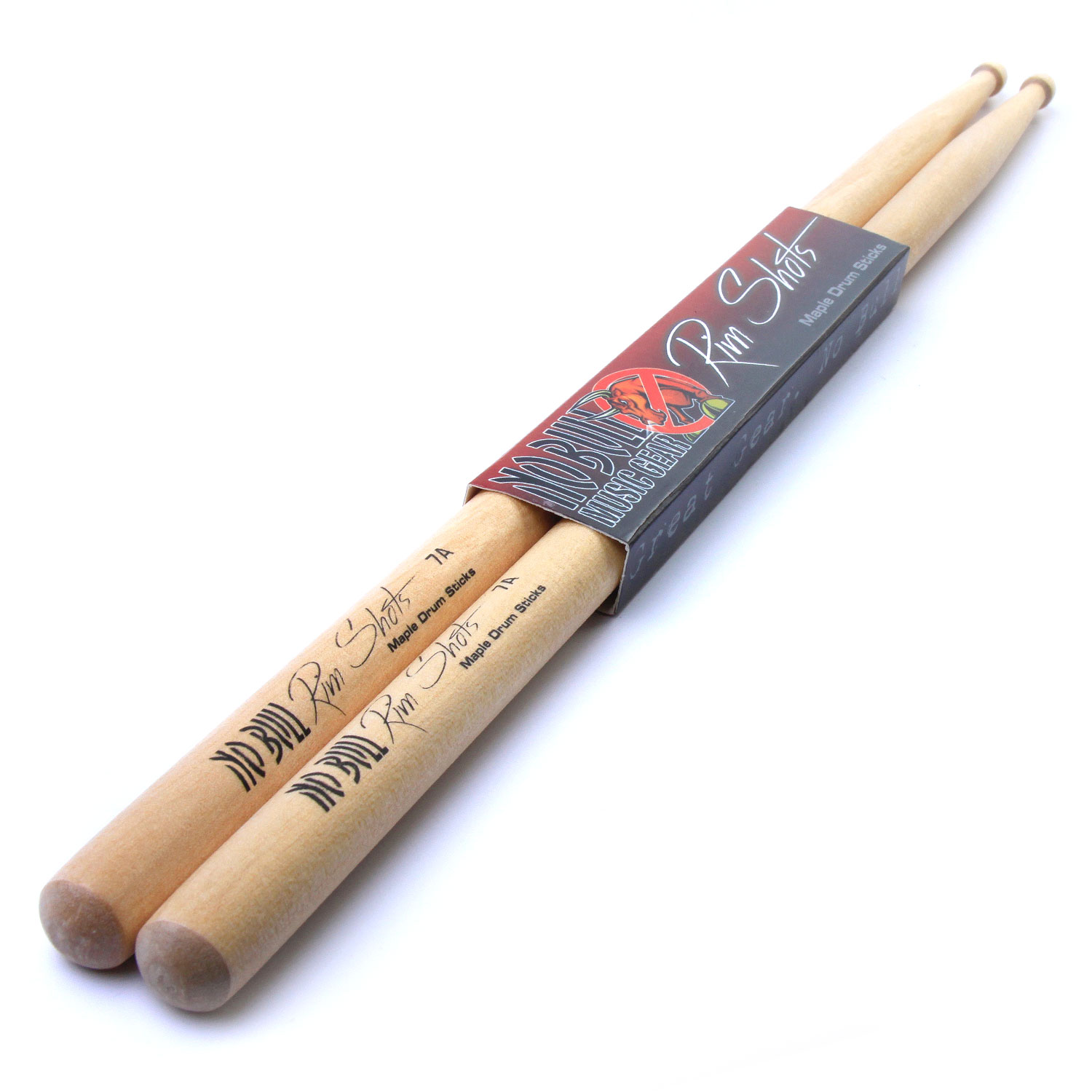 5A 5B 7A Drum Sticks 4 pairs of 'No Bull' Maple Drumsticks Wood