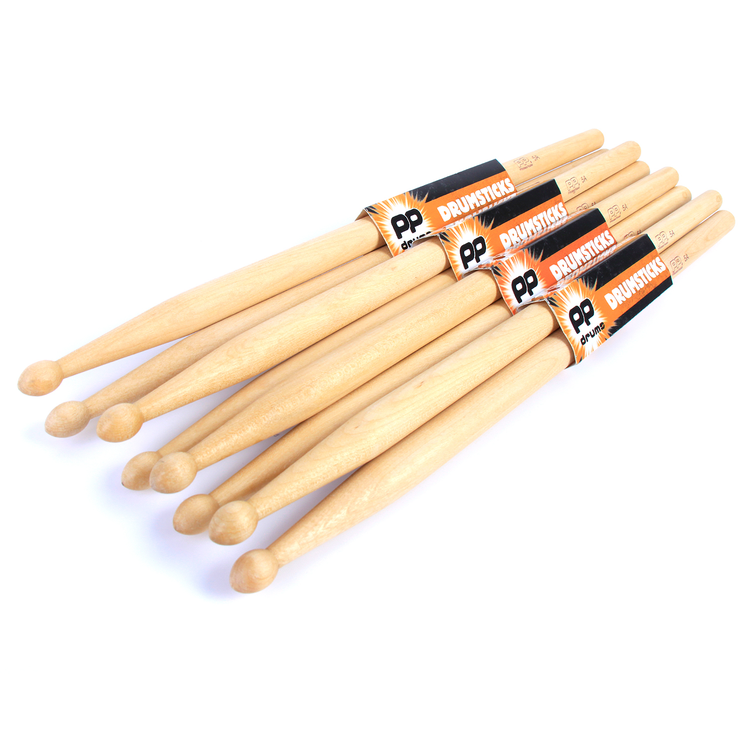 5A 5B 7A Drum Sticks 4 pairs of PP Maple Drumsticks Wood & Nylon Tip