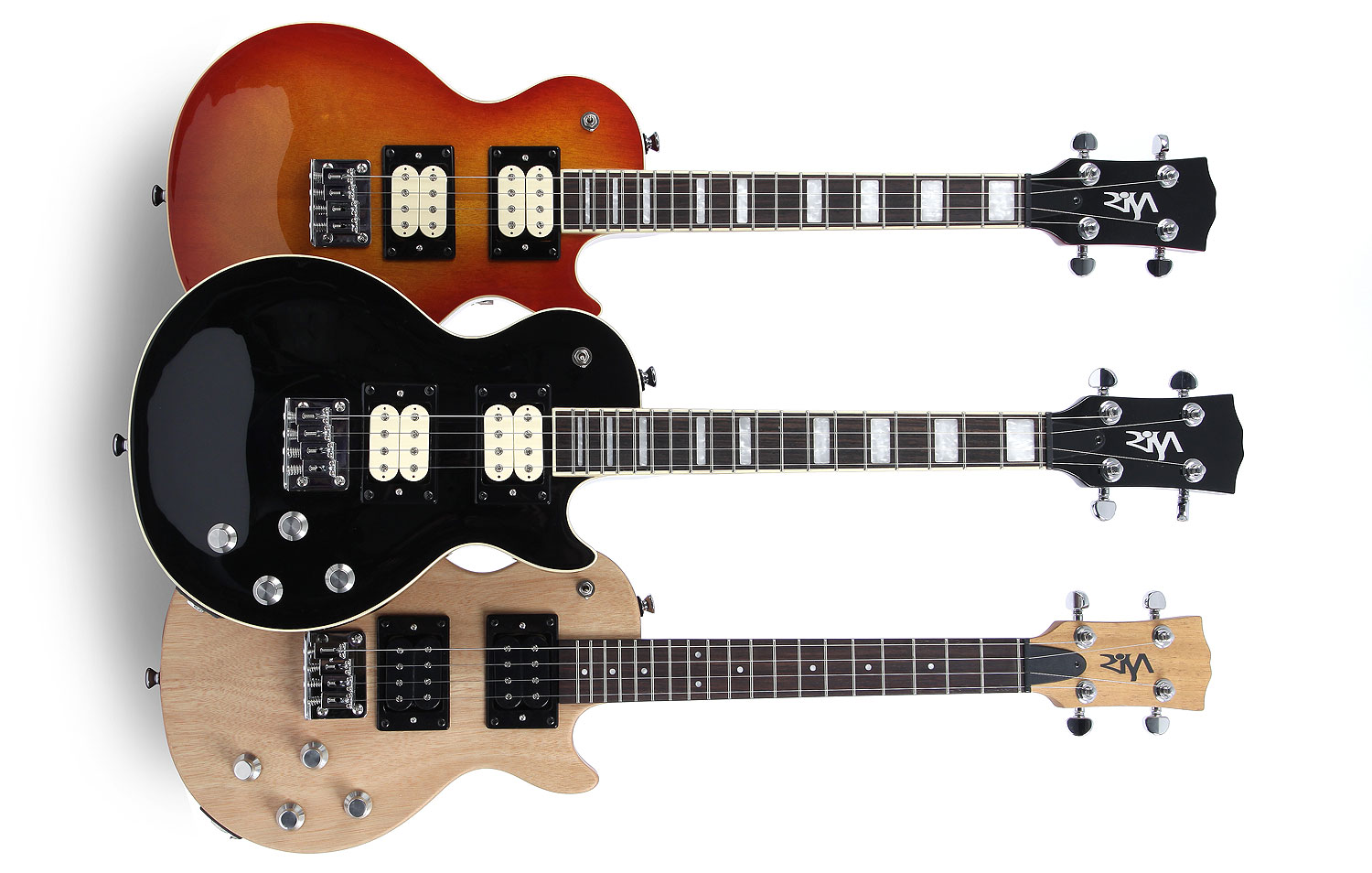 Risa Solid Electric Tenor Les Paul Ukulele + Deluxe Gig Bag Black