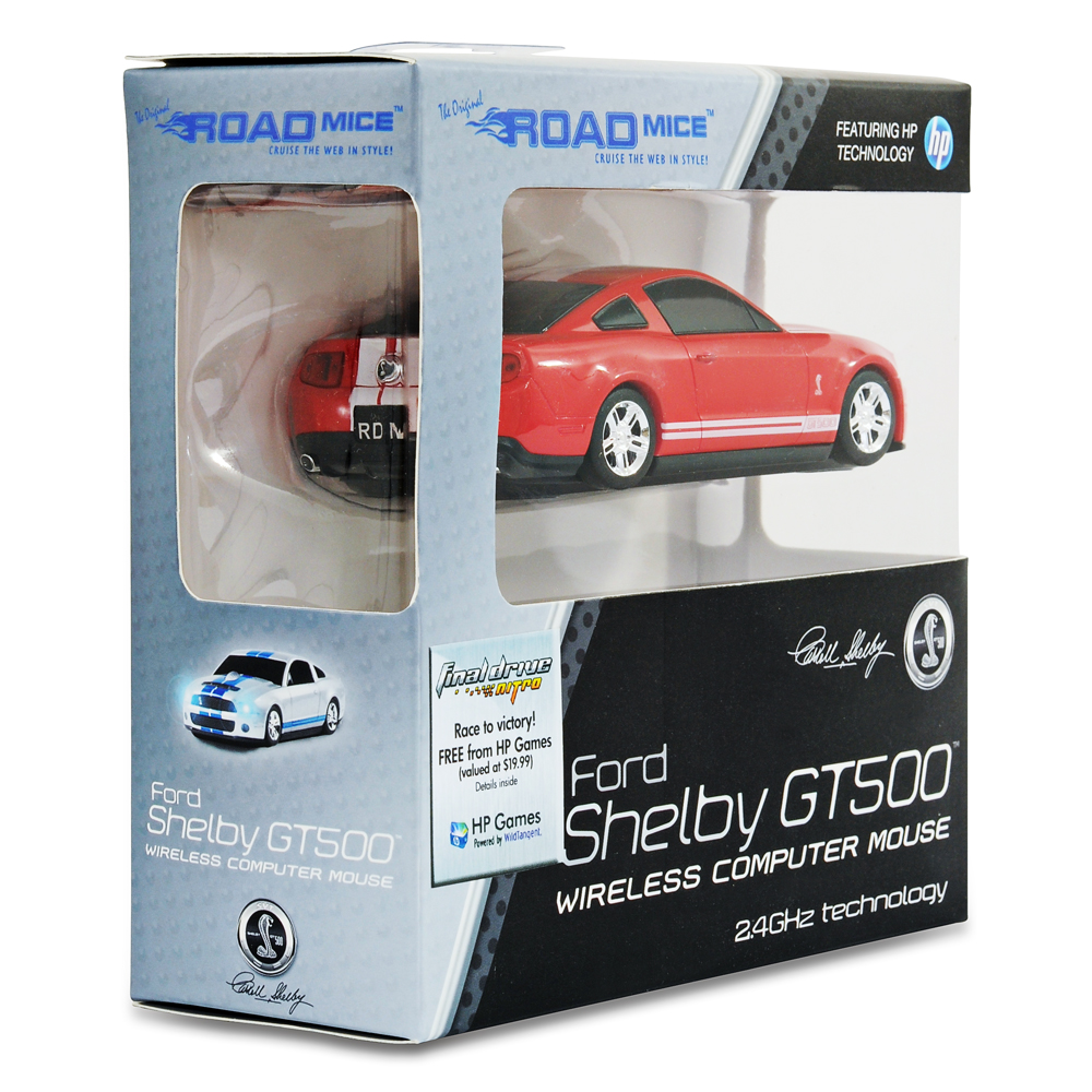 Road Mice Ford Mustang Shelby GT500 Car Wireless Computer Mouse Red