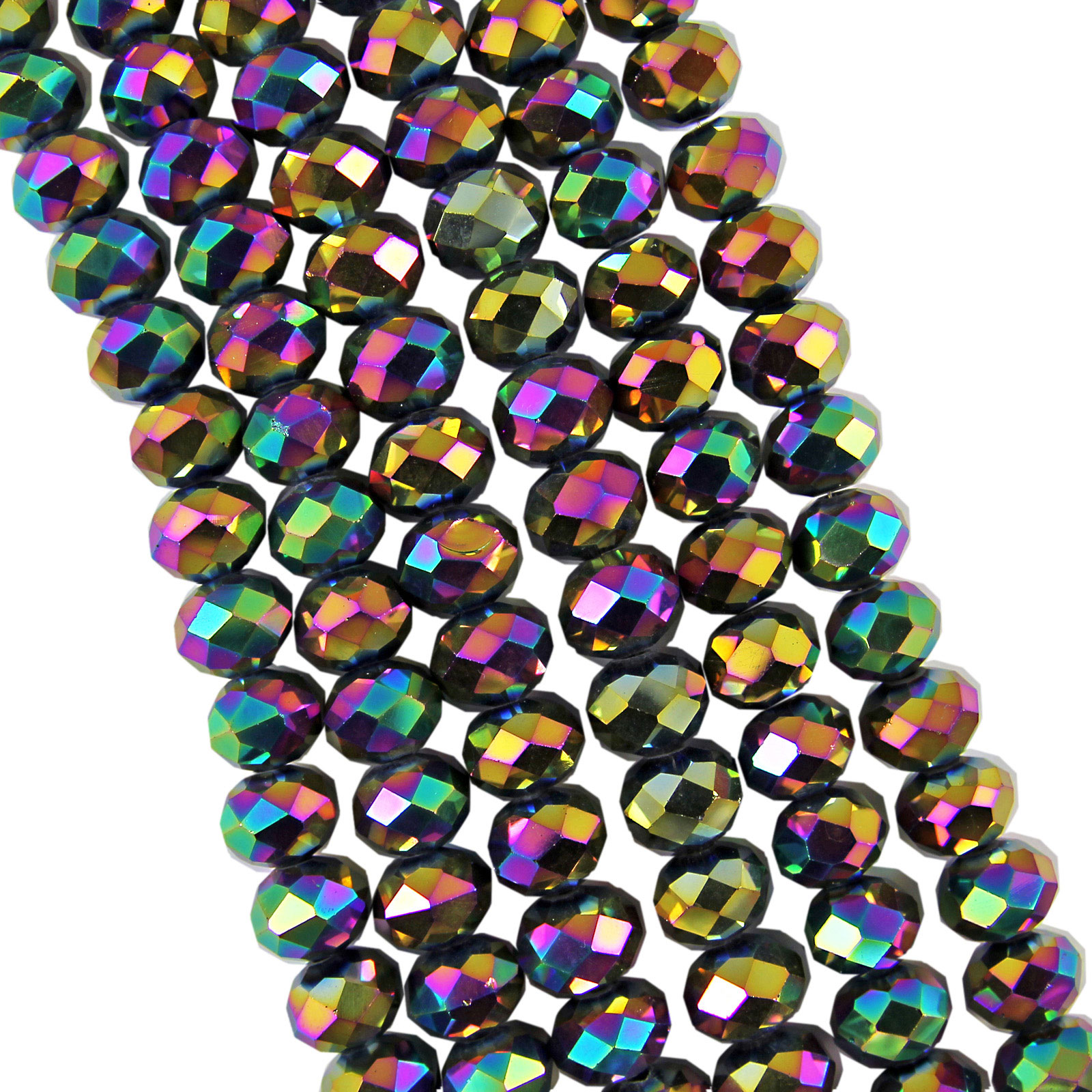 FACETED RONDELLE CRYSTAL GLASS BEADS 4x3mm 6x4mm 8x6mm 10x8mm 12x9mm