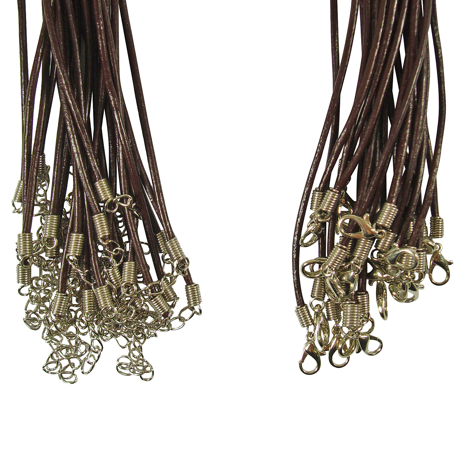 25 x Leather Round Thong Necklace Cords Lobster Clasp