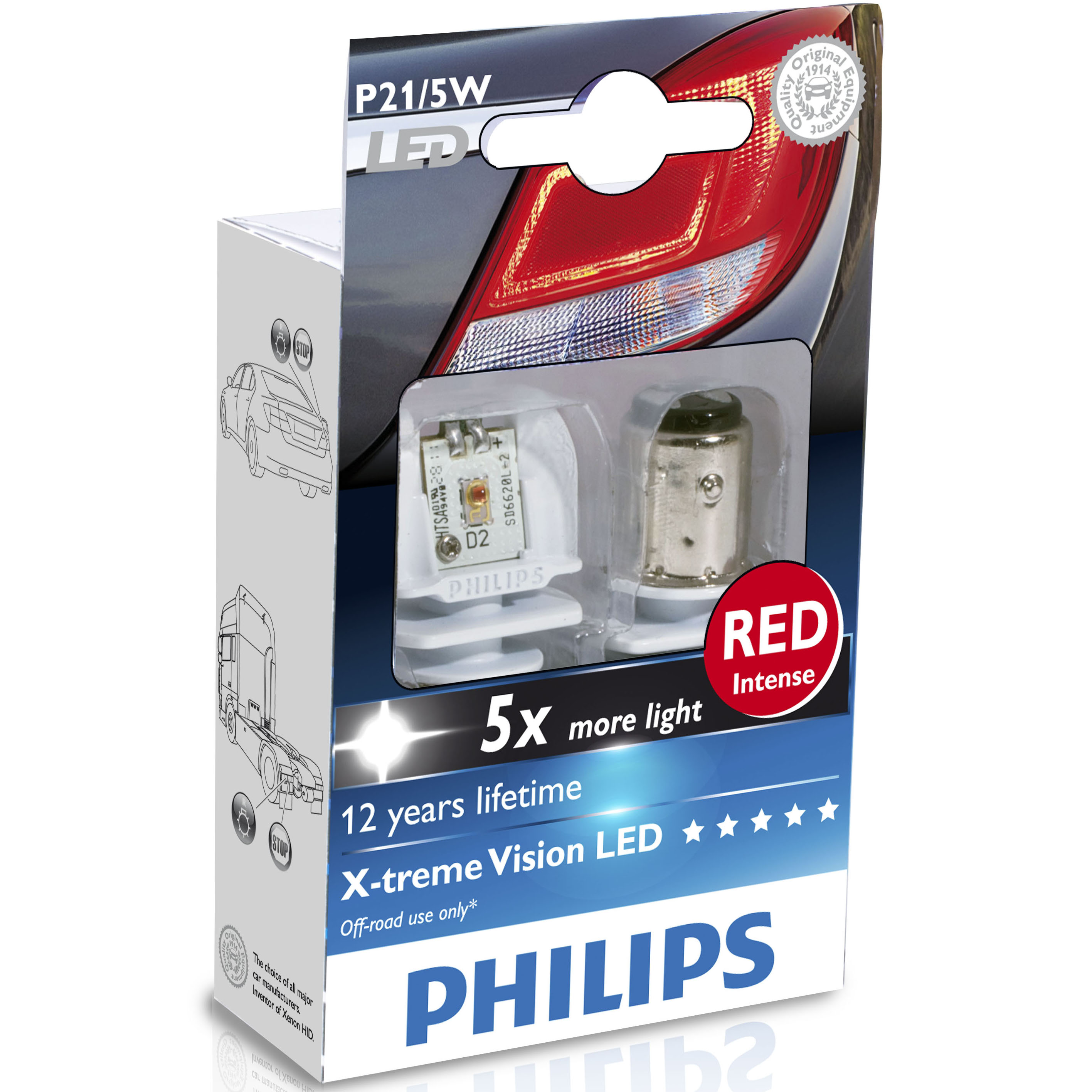 Philips X-treme Vision P21/5W Red LED Retrofit Bulbs | eBay