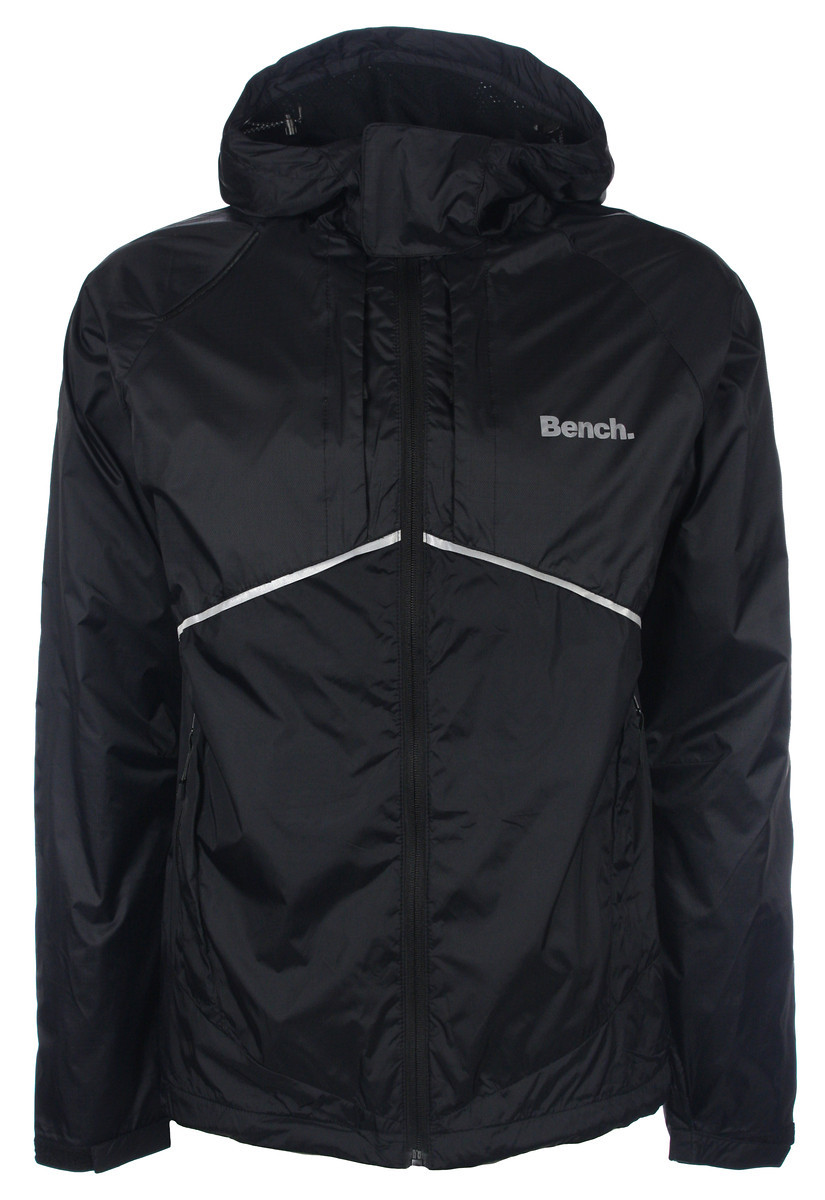 Bench Mens Black Full Zip Hooded Jacket Rain Coat Waterproof Top