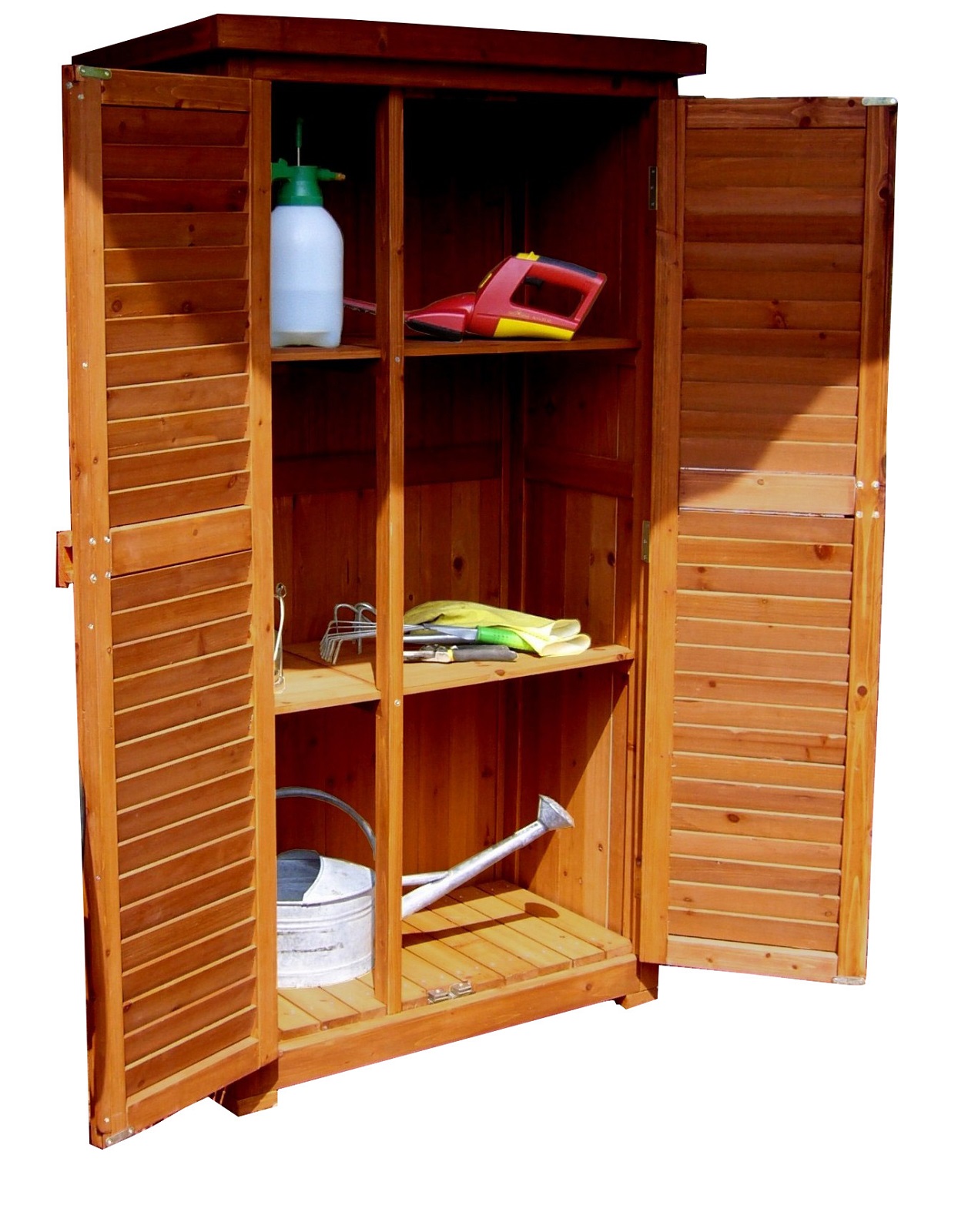 LECO Aufbewahrungsschrank 160 cm, honigfarbig, Gartenschrank