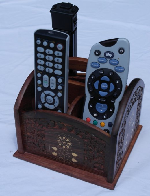 Extra large wooden remote control storage tidy box eBay