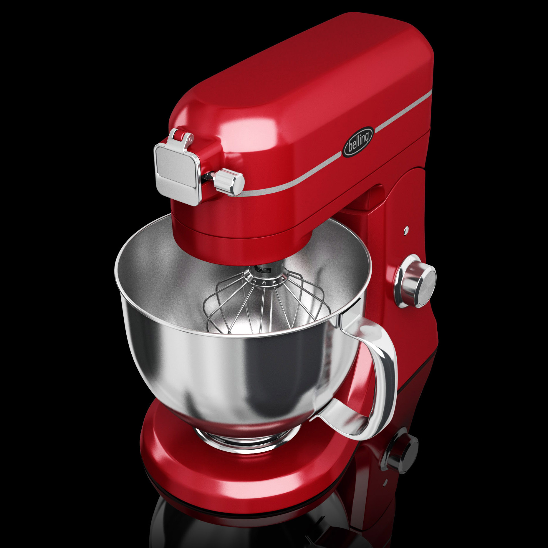 BELLING PROFESSIONAL RED DIE CAST STAND FOOD MIXER 3 YEAR GUARANTEE