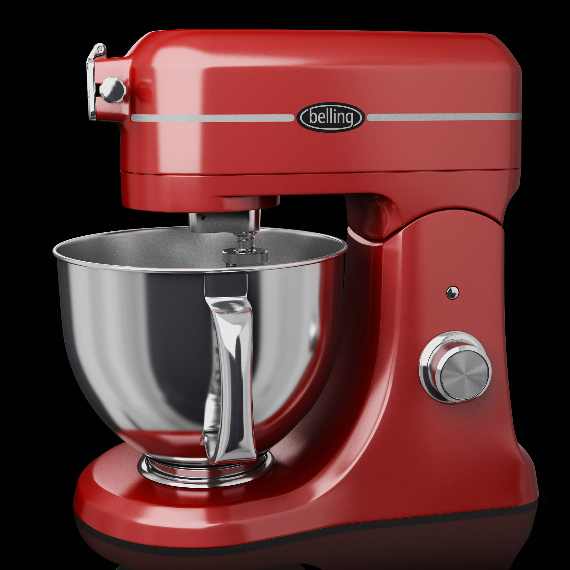 BELLING PROFESSIONAL RED DIE CAST STAND FOOD MIXER 3 YEAR GUARANTEE
