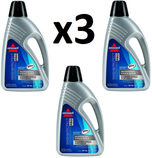 3x Bissell SCOTCHGARD PRO Professional Wash & Protect Carpet Formula
