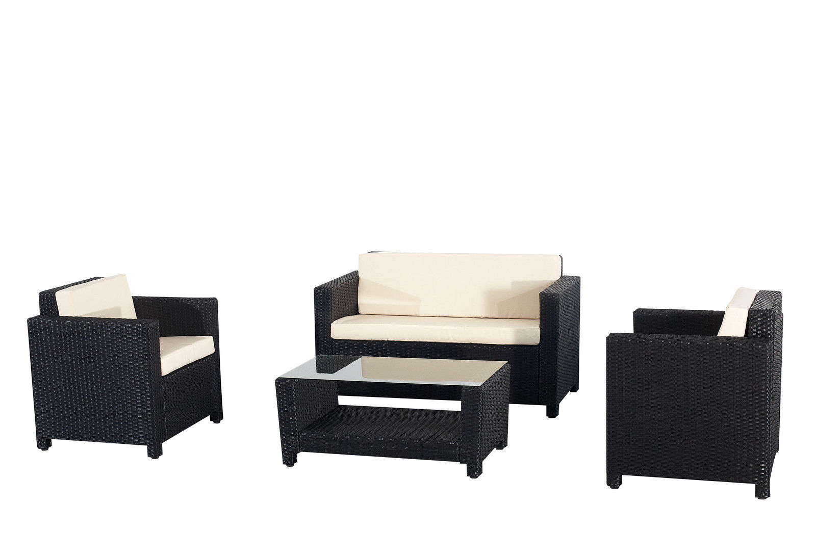 Evre Rome 4PCS Weatherproof Outdoor Furniture Set - Durable Rattan - Brown | eBay