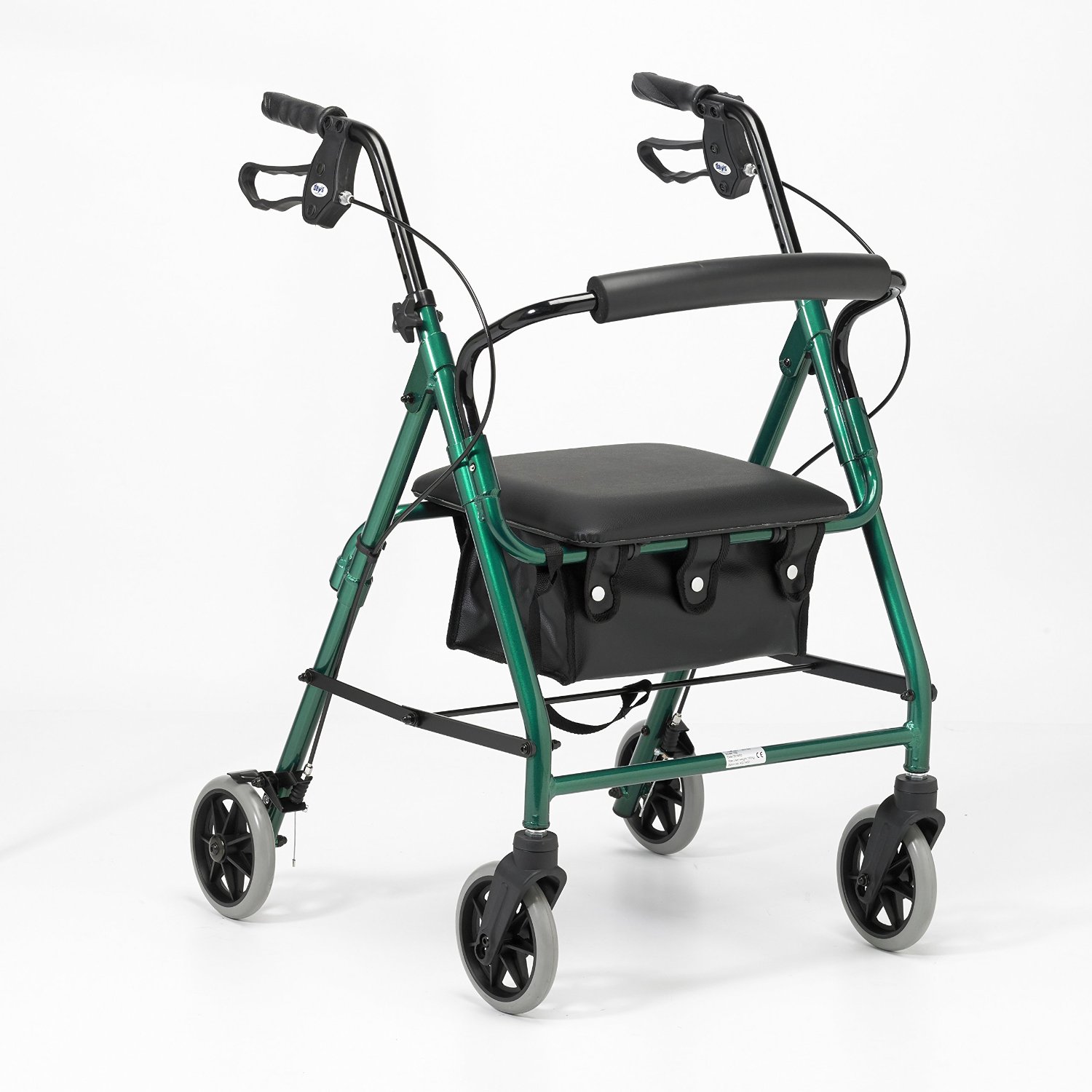 Days Lightweight Folding Rollator with Padded Seat, Lock Brakes & Carry