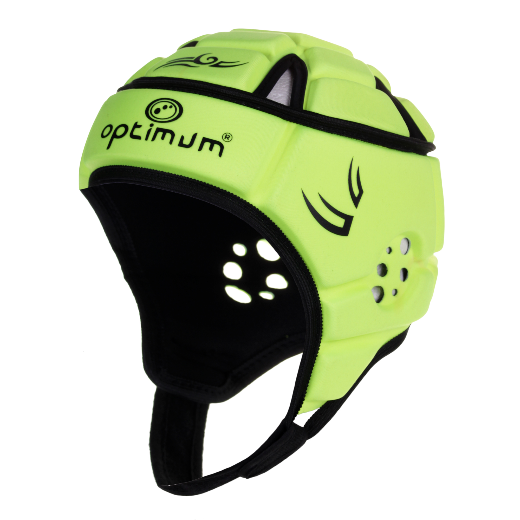 Optimum Tribal Hedweb Rugby Headguard Scrum Cap Fluro Large Boys