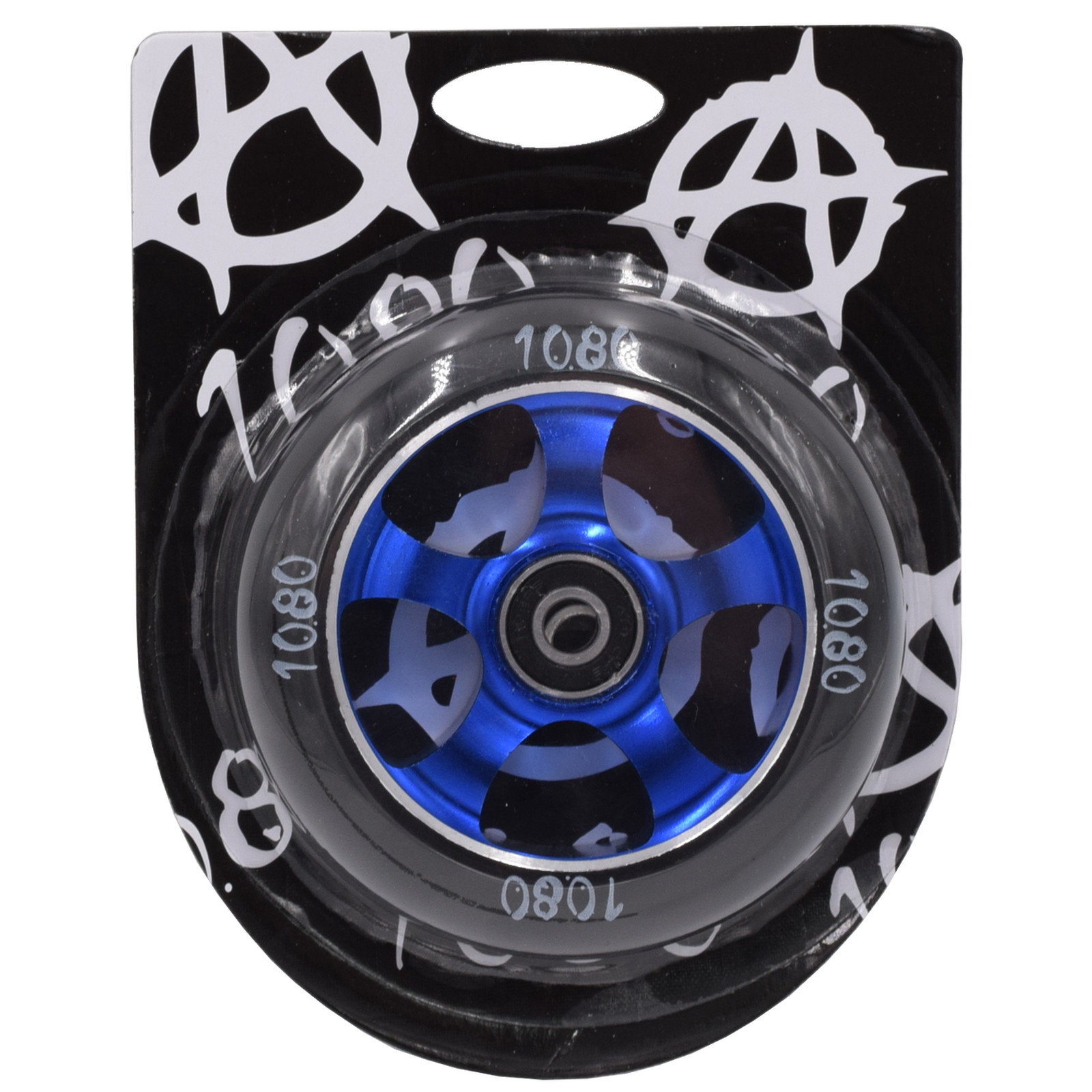Stunt Scooter Wheel 100mm by 1080 5 Spoke Chunky Alloy Core with Black
