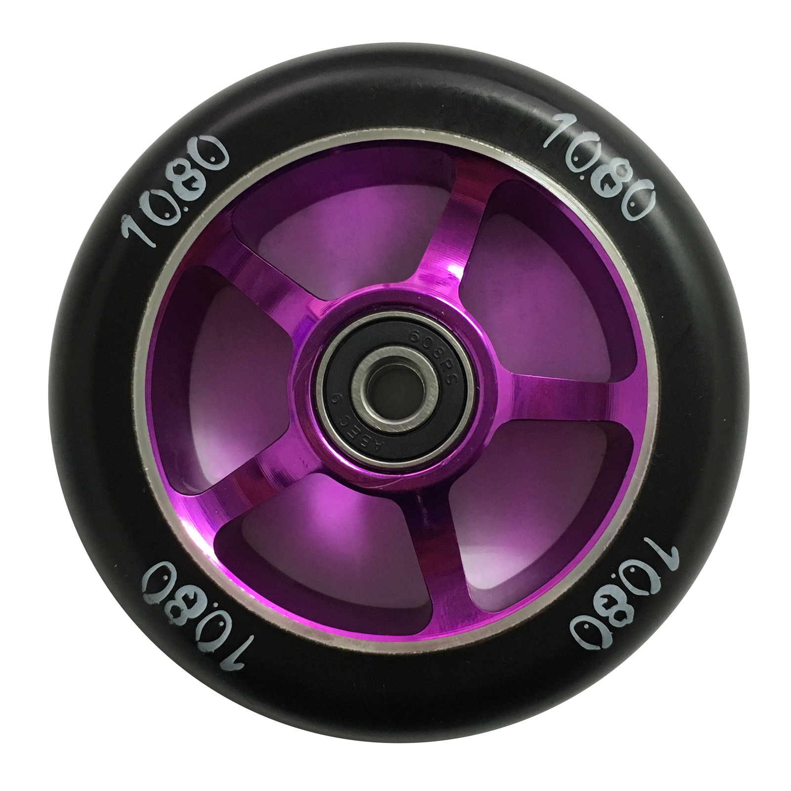Stunt Scooter Wheel 100mm by 1080 5 Spoke Alloy Core Black Tyre eBay
