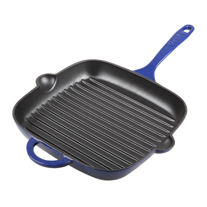 Denby Pottery Imperial Blue Cast Iron Griddle Pan Labels Shopping Online