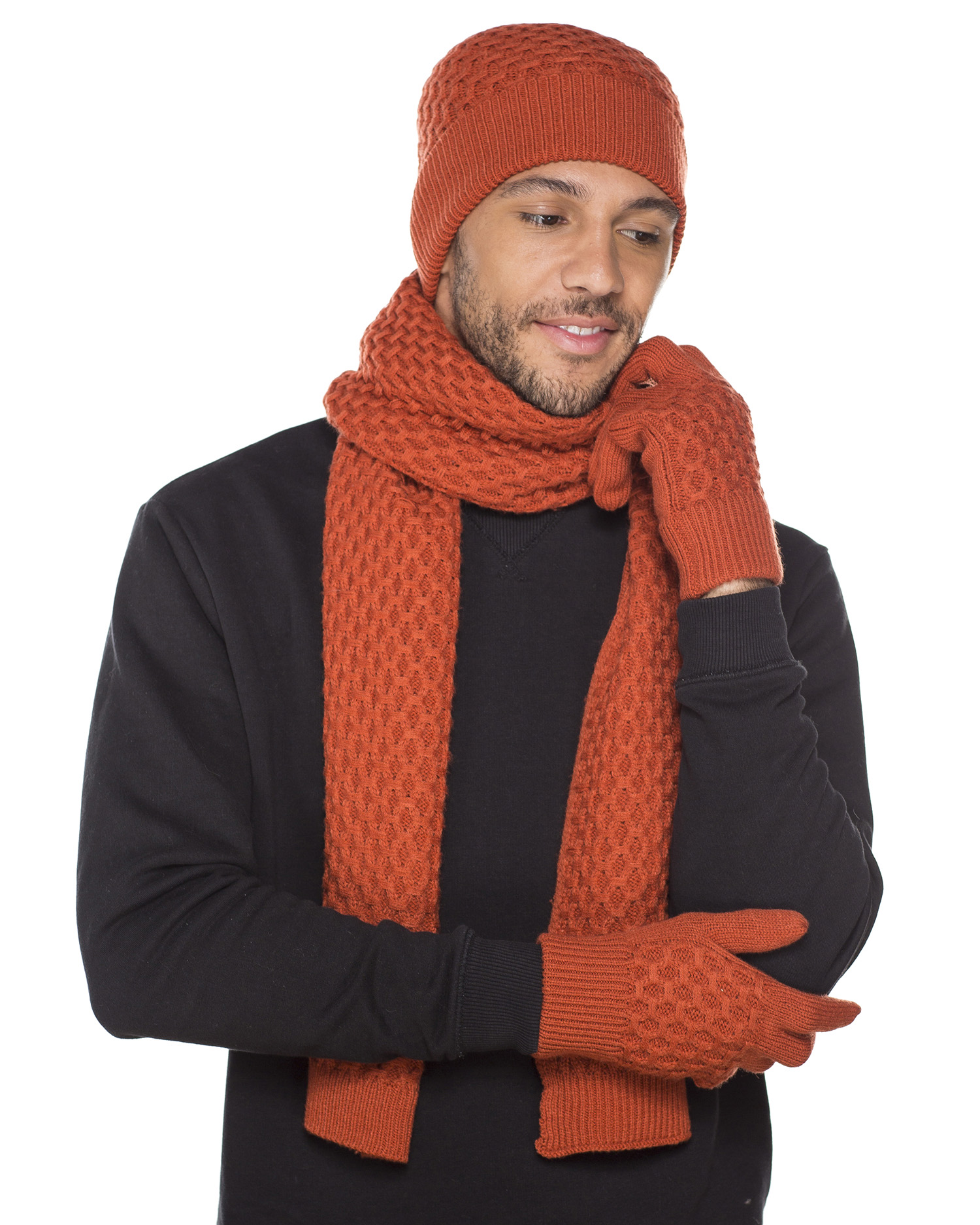 iSmalls Men's Stylish Cable Knit Beanie Hat OR Scarf OR Beanie Hat