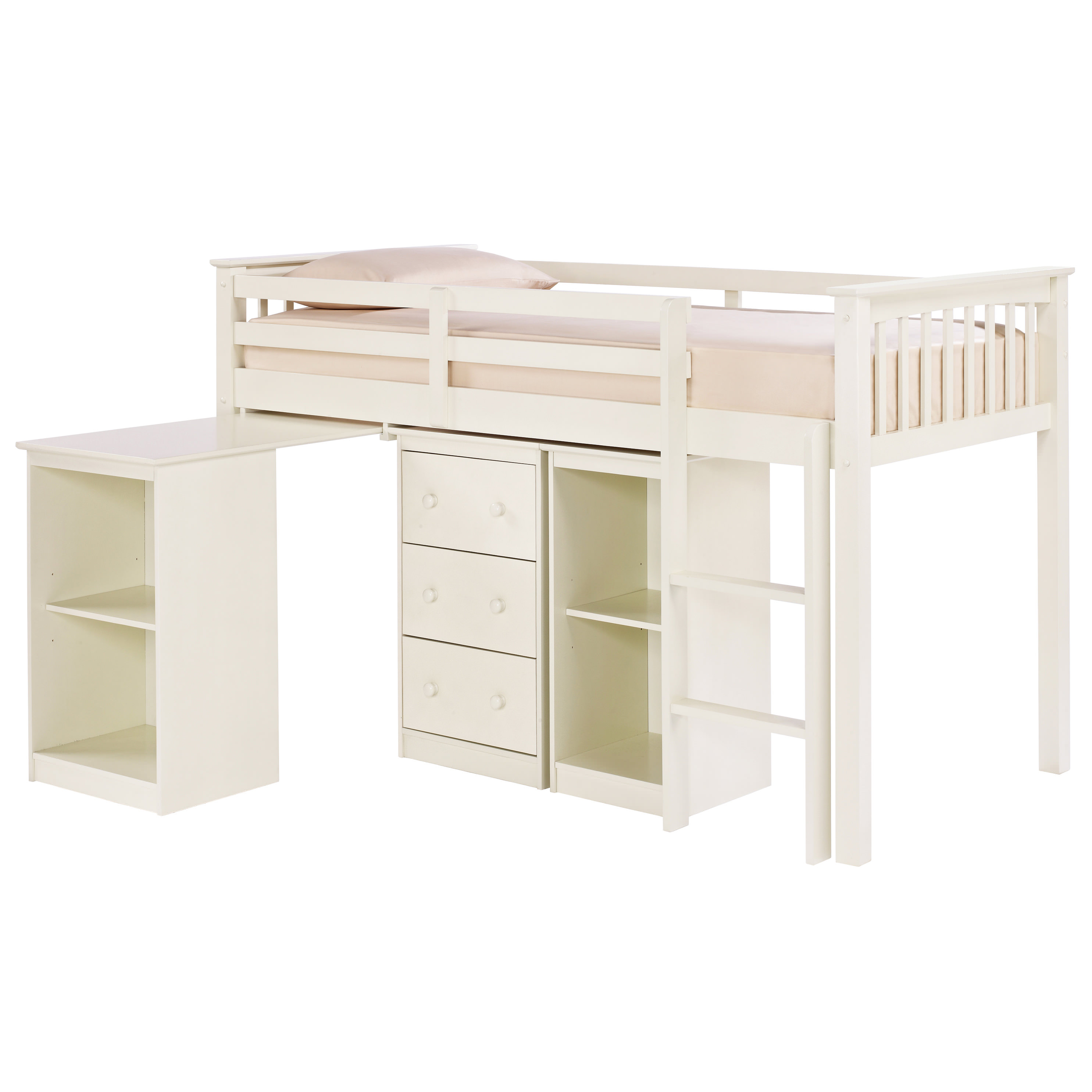 Childrens Sleep Station Mid Midi Sleeper Bed Frame Single 3ft White
