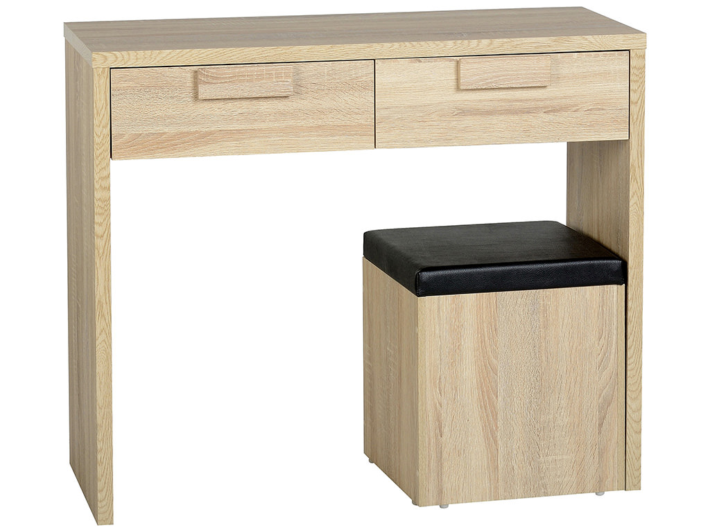 Sonoma Oak Effect Veneer 2 Drawer Dressing Table Desk & Stool eBay