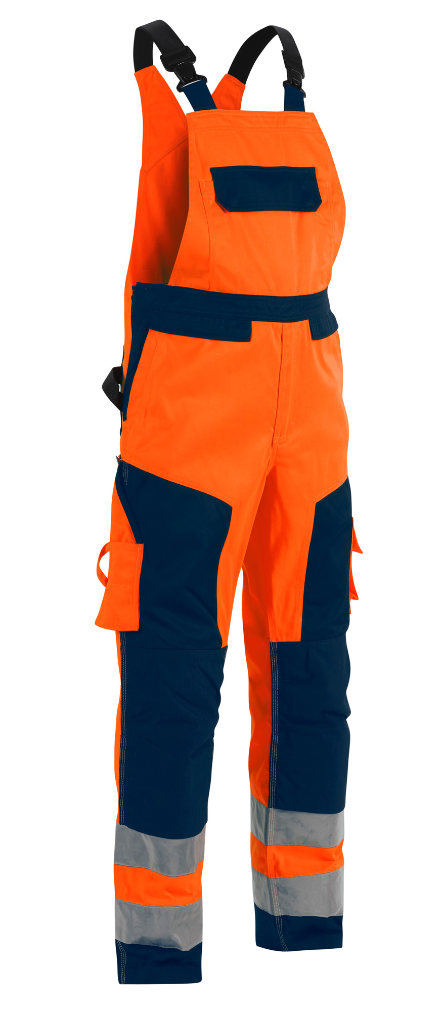 Blaklader High Visibility Bib Work Overalls with Knee Pad Pockets