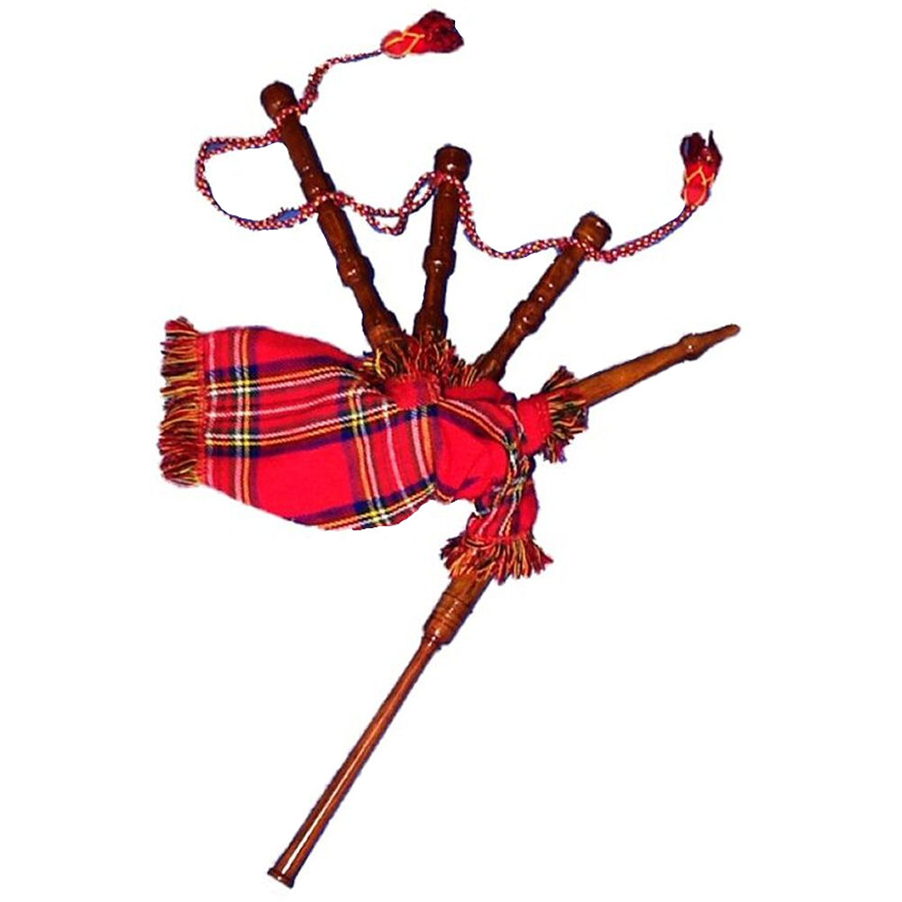 Childrens Junior Playable Miniature Bagpipes Tartan Bag & Rosewood