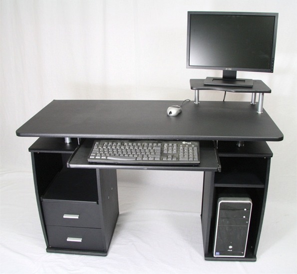 Home Office Computer Desk with 2 Drawers Keyboard Shelf