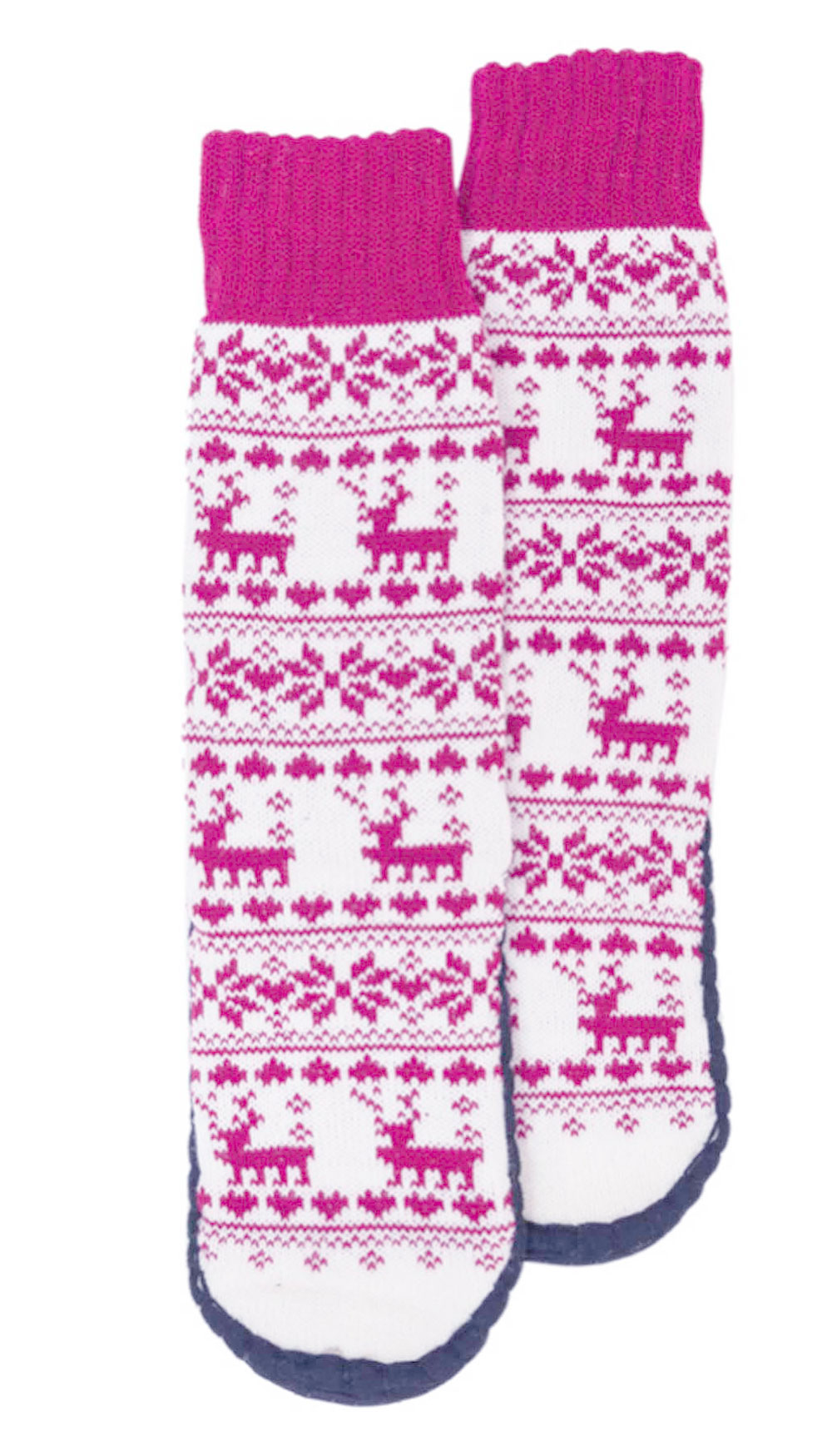 Ladies Warm Thick Nordik Knit Slipper Sock Fleece Lined With Gripper