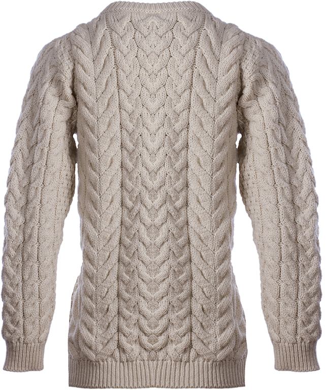 Aran Woollen Mills Supersoft Merino Cable and Weave Aran Sweater