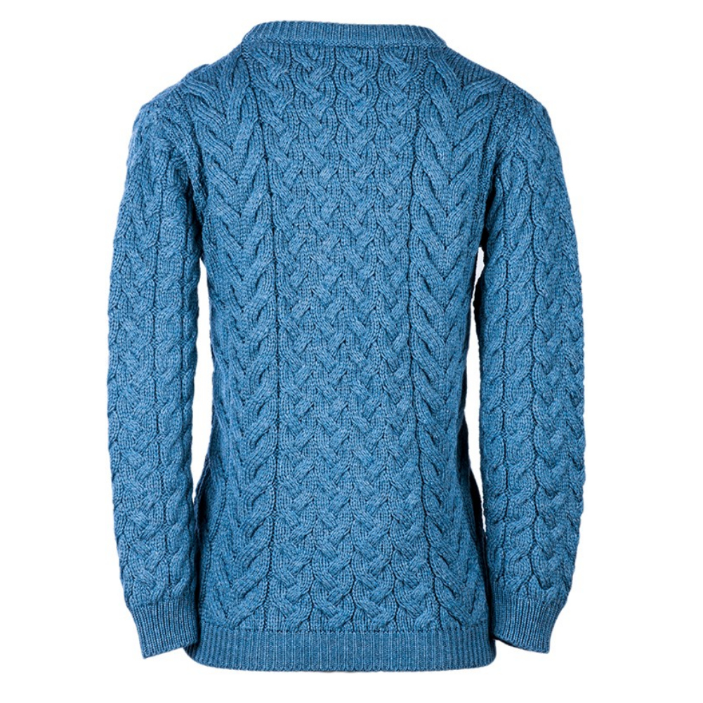 Aran Woollen Mills Supersoft Merino Cable and Weave Aran Sweater