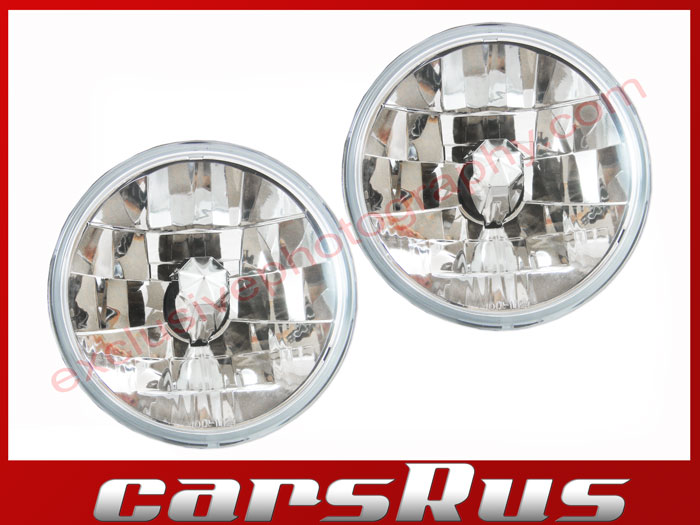 Nissan Patrol GQ MQ 7" Round Crystal Glass Head lights