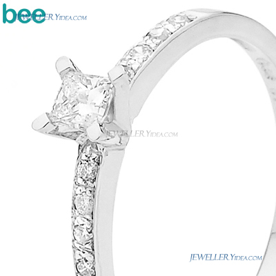 Bee 9ct White gold Solitaire Ring 0.18 carat JP3 Diamond 0.01carat JP2 Diamond W25353/C26 C