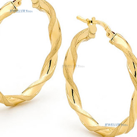 9k 9ct Solid Yellow Gold Twisted Hoop Earrings 30mm 1014_HTAY-30 C 9k 9ct Solid Yellow Gold Twisted Hoop Earrings 30mm 1014_HTAY-30 C