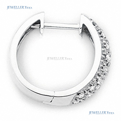 9ct White Gold Huggie Earrings 0.25ct PK TTLB Round Brilliant Diamond prot_PAV25W B