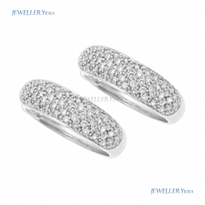 9ct White Gold Huggie Earrings 0.25ct PK TTLB Round Brilliant Diamond prot_PAV25W C