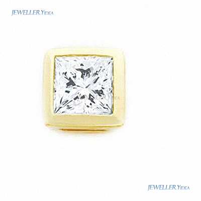 18ct Yellow Gold Bezel Studs Earrings 0.40ct VS-SI I-J Princess Princess Diamond prot_PRE40 B 18ct Yellow Gold Bezel Studs Earrings 0.40ct VS-SI I-J Princess Princess Diamond prot_PRE40 B