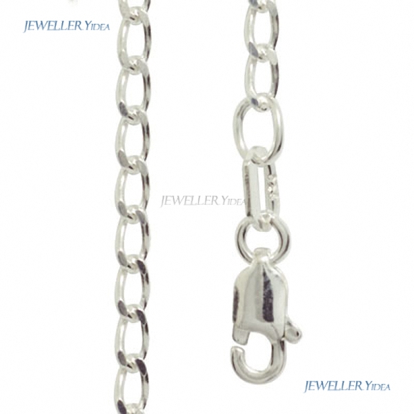 New 925 Sterling Silver Curb link Necklace 45 cm Bee Chain Sterling Silver Lobster Claw Clasps Chain Silver Curb Necklace 1401545 C New 925 Sterling Silver Curb link Necklace 45 cm Bee Chain Sterling Silver Lobster Claw Clasps Chain Silver Curb Necklace 1401545 C