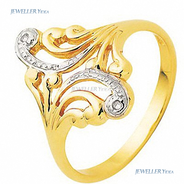 Bee Wave Swirl 9k 9ct Yellow Gold Fancy Ring 0.005 carat JP2 White Claw Setting, Prongs Diamond 18mm P 7.75 22549 A Bee Wave Swirl 9k 9ct Yellow Gold Fancy Ring 0.005 carat JP2 White Claw Setting, Prongs Diamond 18mm P 7.75 22549 A
