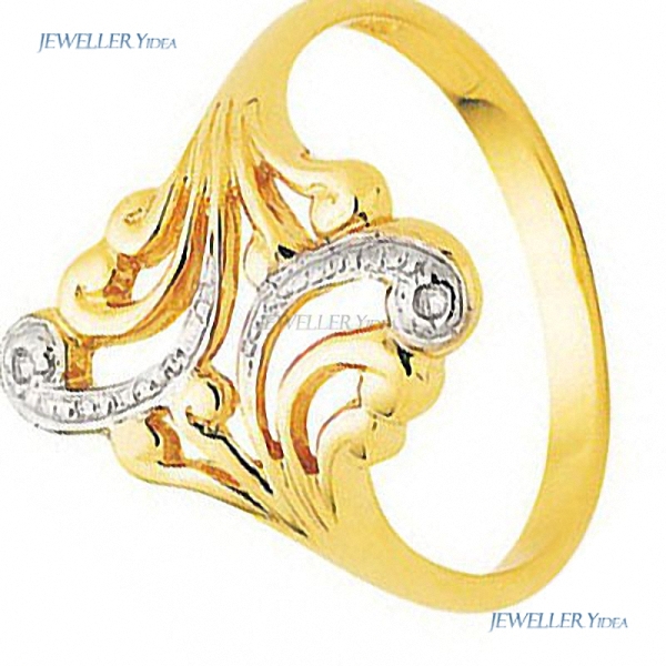 Bee Wave Swirl 9k 9ct Yellow Gold Fancy Ring 0.005 carat JP2 White Claw Setting, Prongs Diamond 18mm P 7.75 22549 C Bee Wave Swirl 9k 9ct Yellow Gold Fancy Ring 0.005 carat JP2 White Claw Setting, Prongs Diamond 18mm P 7.75 22549 C