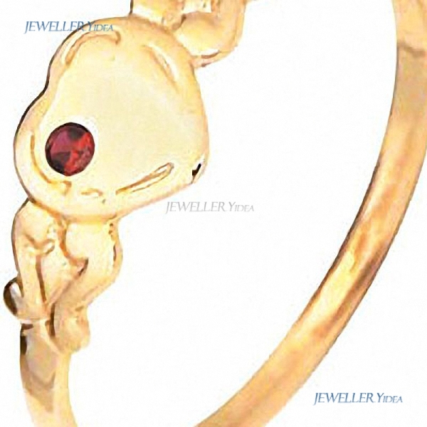 Bee Scroll Heart 9k 9ct Yellow Gold Other Rings 1.5mm Red Hammer, Punch Round Created Ruby M 6.25 23686/CR'M D