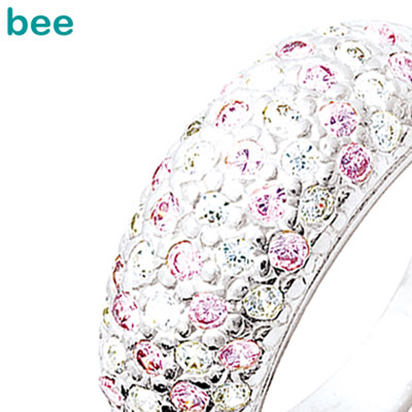 Bee Sterling Silver 2 or 3 Stone Silver Ring 1.5 Pink Round Cubic Zirconia 1.5mm White Round Cubic Zirconia P 7.75 33875/CZP C