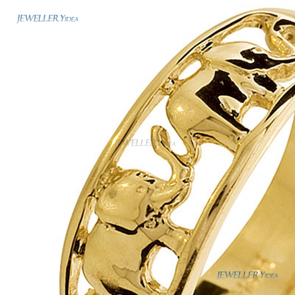 New 9ct 9K Solid Yellow Gold Lucky Elephant ring Bee Symbol: Luck Other Rings P 7.75 42607 C