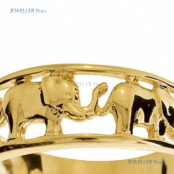 New 9ct 9K Solid Yellow Gold Lucky Elephant ring Bee Symbol: Luck Other Rings P 7.75 42607 D