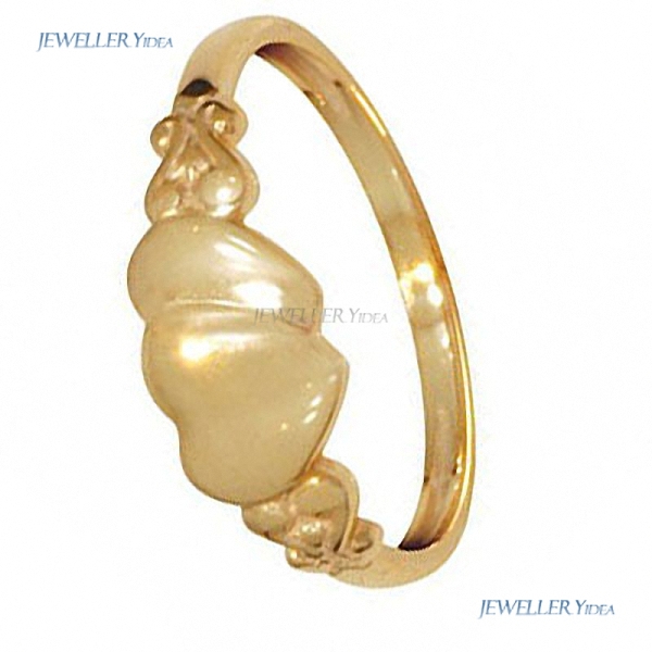 9ct Solid Yellow Gold Child's Heart Signet Ring Size M Bee Heart Other Rings M 6.25 43687'M C